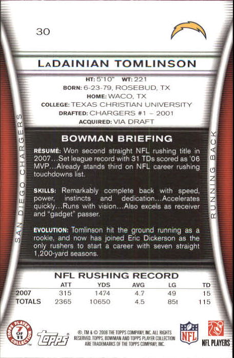 A5003- 2008 Bowman Football Card #s 1-250 +Rookies -You Pick- 15+ FREE US SHIP - Picture 55 of 479