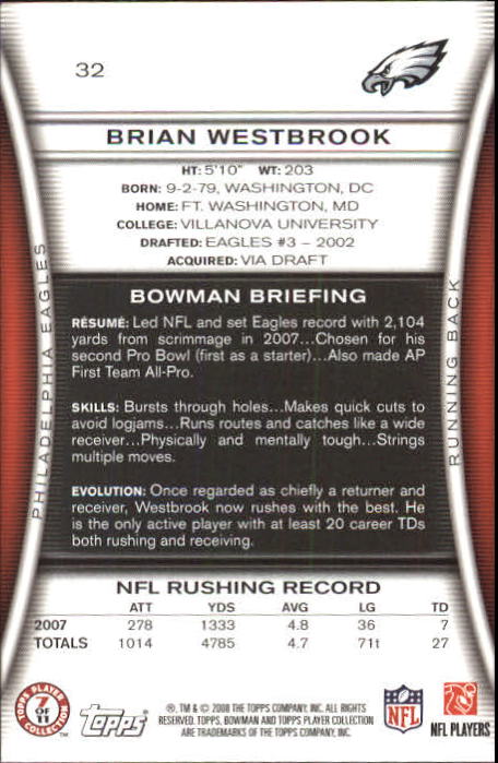 A5003- 2008 Bowman Football Card #s 1-250 +Rookies -You Pick- 15+ FREE US SHIP - Picture 59 of 479