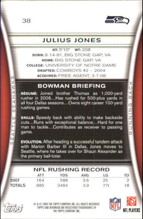 A5003- 2008 Bowman Football Card #s 1-250 +Rookies -You Pick- 15+ FREE US SHIP - Picture 71 of 479