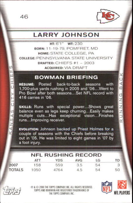 A5003- 2008 Bowman Football Card #s 1-250 +Rookies -You Pick- 15+ FREE US SHIP - Picture 87 of 479