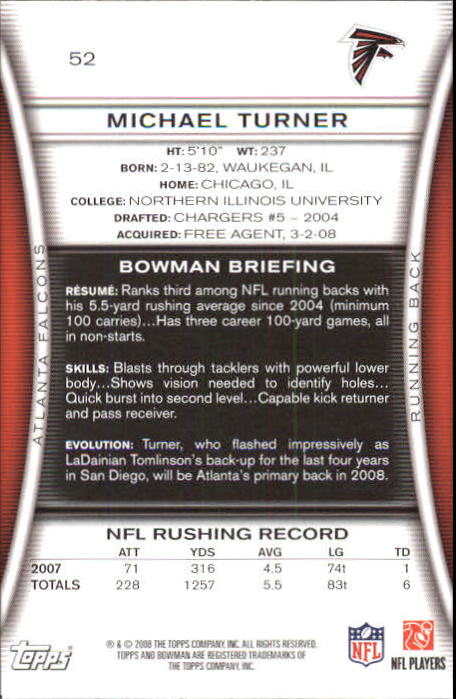 A5003- 2008 Bowman Football Card #s 1-250 +Rookies -You Pick- 15+ FREE US SHIP - Picture 99 of 479