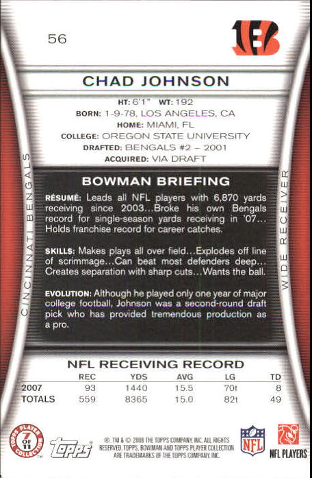 A5003- 2008 Bowman Football Card #s 1-250 +Rookies -You Pick- 15+ FREE US SHIP - Picture 107 of 479