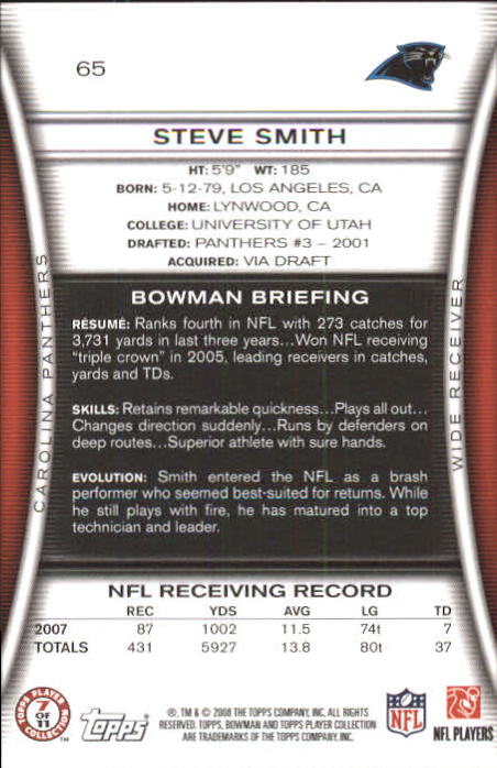A5003- 2008 Bowman Football Card #s 1-250 +Rookies -You Pick- 15+ FREE US SHIP - Picture 125 of 479