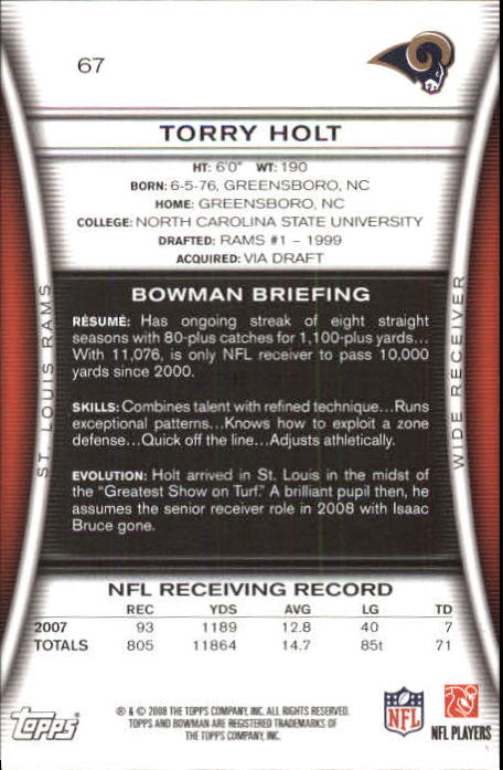 A5003- 2008 Bowman Football Card #s 1-250 +Rookies -You Pick- 15+ FREE US SHIP - Picture 129 of 479