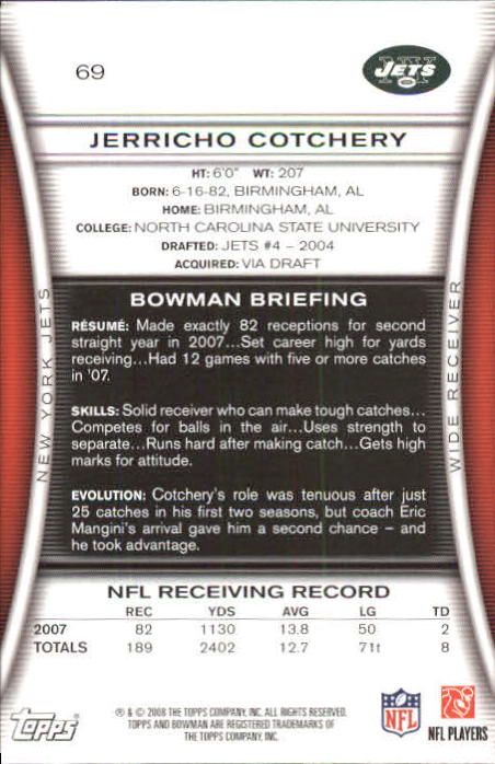 A5003- 2008 Bowman Football Card #s 1-250 +Rookies -You Pick- 15+ FREE US SHIP - Picture 133 of 479