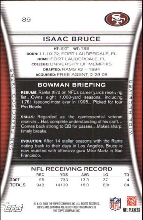 A5003- 2008 Bowman Football Card #s 1-250 +Rookies -You Pick- 15+ FREE US SHIP - Picture 169 of 479