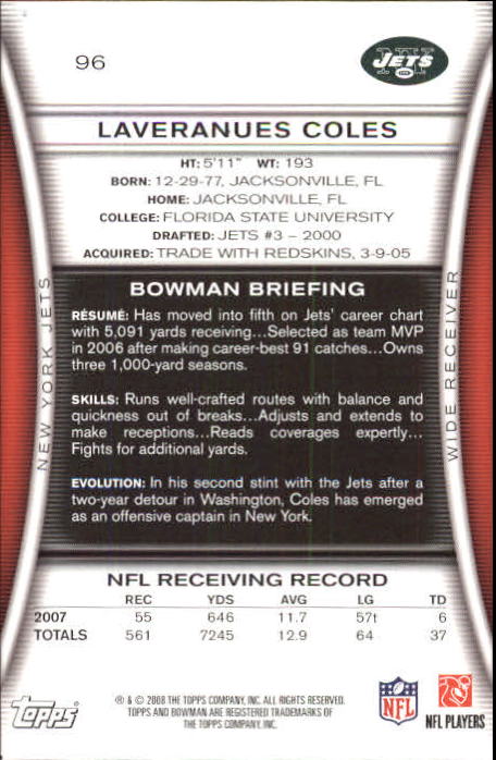 A5003- 2008 Bowman Football Card #s 1-250 +Rookies -You Pick- 15+ FREE US SHIP - Picture 183 of 479