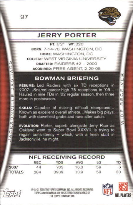 A5003- 2008 Bowman Football Card #s 1-250 +Rookies -You Pick- 15+ FREE US SHIP - Picture 185 of 479