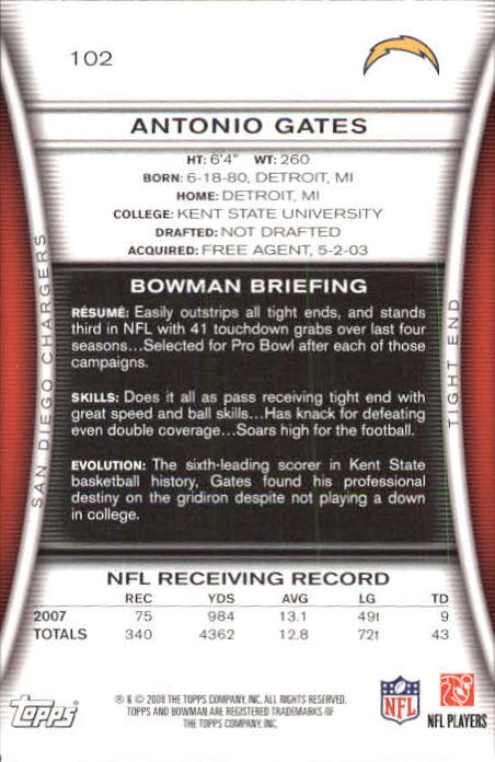A5003- 2008 Bowman Football Card #s 1-250 +Rookies -You Pick- 15+ FREE US SHIP - Picture 195 of 479