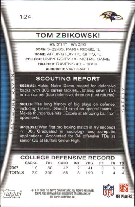A5003- 2008 Bowman Football Card #s 1-250 +Rookies -You Pick- 15+ FREE US SHIP - Picture 235 of 479