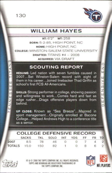 A5003- 2008 Bowman Football Card #s 1-250 +Rookies -You Pick- 15+ FREE US SHIP - Picture 247 of 479