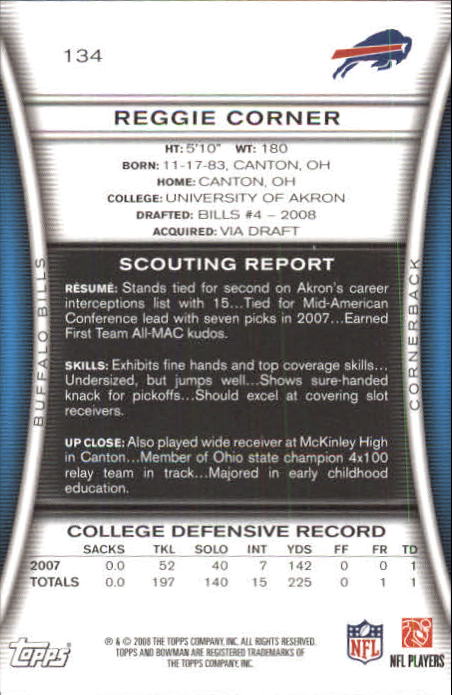 A5003- 2008 Bowman Football Card #s 1-250 +Rookies -You Pick- 15+ FREE US SHIP - Picture 255 of 479