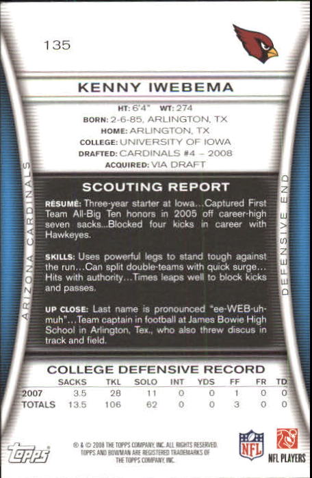 A5003- 2008 Bowman Football Card #s 1-250 +Rookies -You Pick- 15+ FREE US SHIP - Picture 257 of 479