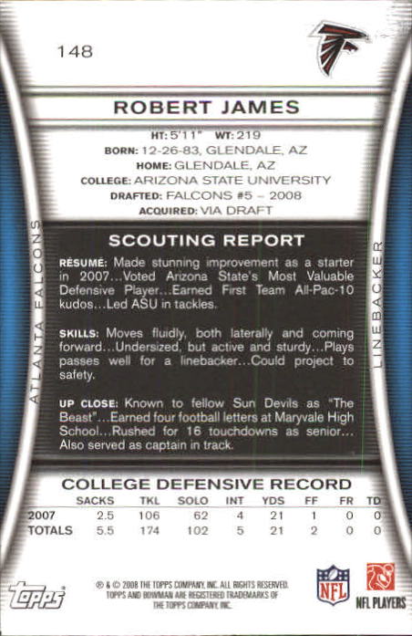 A5003- 2008 Bowman Football Card #s 1-250 +Rookies -You Pick- 15+ FREE US SHIP - Picture 283 of 479