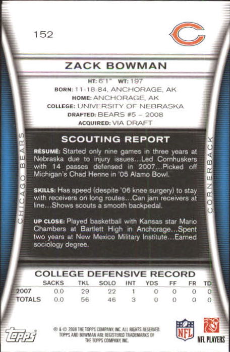 A5003- 2008 Bowman Football Card #s 1-250 +Rookies -You Pick- 15+ FREE US SHIP - Picture 291 of 479