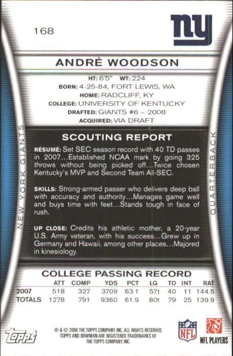 A5003- 2008 Bowman Football Card #s 1-250 +Rookies -You Pick- 15+ FREE US SHIP - Picture 317 of 479