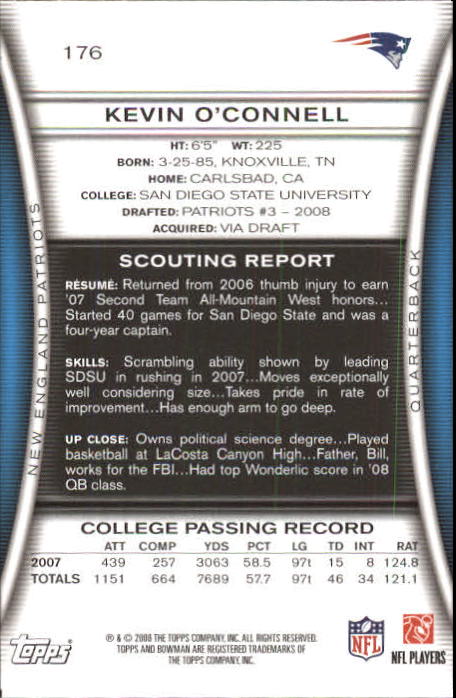 A5003- 2008 Bowman Football Card #s 1-250 +Rookies -You Pick- 15+ FREE US SHIP - Picture 333 of 479