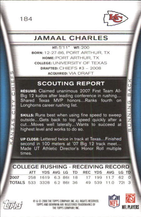 A5003- 2008 Bowman Football Card #s 1-250 +Rookies -You Pick- 15+ FREE US SHIP - Picture 349 of 479