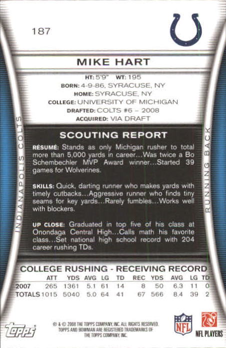A5003- 2008 Bowman Football Card #s 1-250 +Rookies -You Pick- 15+ FREE US SHIP - Picture 355 of 479