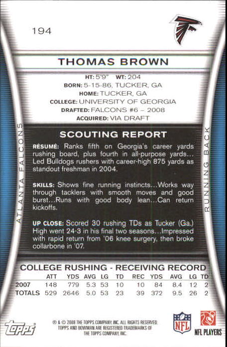 A5003- 2008 Bowman Football Card #s 1-250 +Rookies -You Pick- 15+ FREE US SHIP - Picture 369 of 479