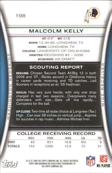 A5003- 2008 Bowman Football Card #s 1-250 +Rookies -You Pick- 15+ FREE US SHIP - Picture 377 of 479