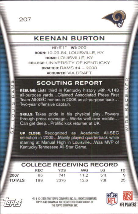 A5003- 2008 Bowman Football Card #s 1-250 +Rookies -You Pick- 15+ FREE US SHIP - Picture 395 of 479