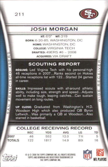 A5003- 2008 Bowman Football Card #s 1-250 +Rookies -You Pick- 15+ FREE US SHIP - Picture 403 of 479