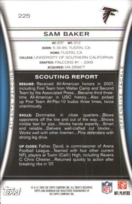 A5003- 2008 Bowman Football Card #s 1-250 +Rookies -You Pick- 15+ FREE US SHIP - Picture 429 of 479
