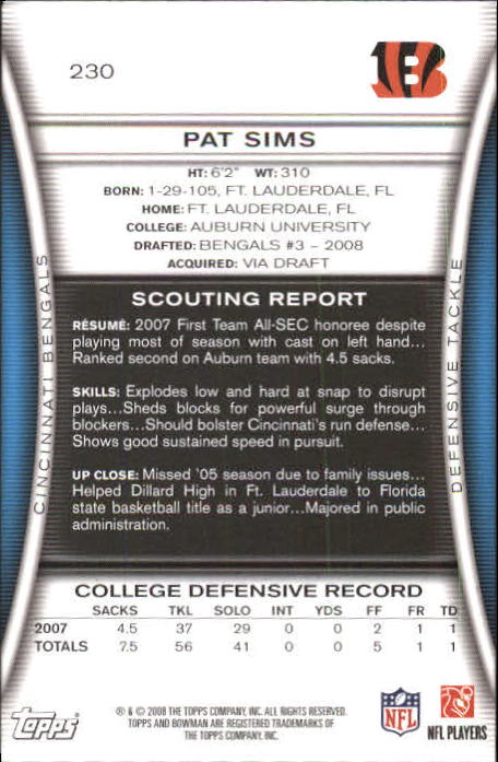 A5003- 2008 Bowman Football Card #s 1-250 +Rookies -You Pick- 15+ FREE US SHIP - Picture 439 of 479