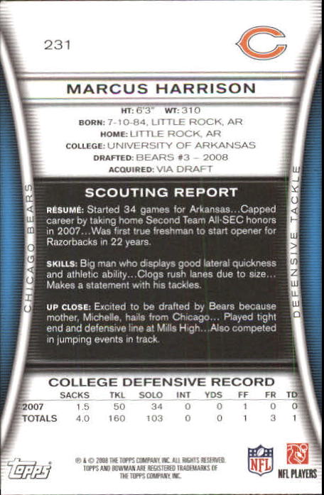 A5003- 2008 Bowman Football Card #s 1-250 +Rookies -You Pick- 15+ FREE US SHIP - Picture 441 of 479