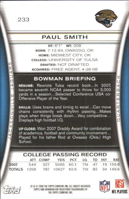 A5003- 2008 Bowman Football Card #s 1-250 +Rookies -You Pick- 15+ FREE US SHIP - Picture 445 of 479