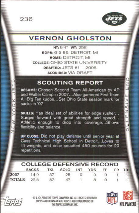 A5003- 2008 Bowman Football Card #s 1-250 +Rookies -You Pick- 15+ FREE US SHIP - Picture 451 of 479