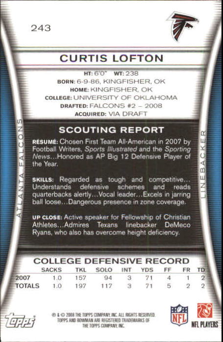 A5003- 2008 Bowman Football Card #s 1-250 +Rookies -You Pick- 15+ FREE US SHIP - Picture 465 of 479