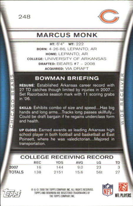A5003- 2008 Bowman Football Card #s 1-250 +Rookies -You Pick- 15+ FREE US SHIP - Picture 475 of 479