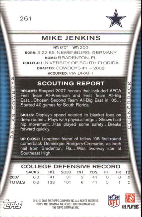 A5003- 2008 Bowman Football Cards 251-275 +Inserts -You Pick- 15+ FREE US SHIP - Picture 23 of 374