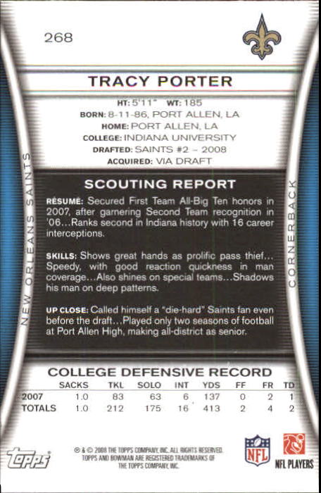 A5003- 2008 Bowman Football Cards 251-275 +Inserts -You Pick- 15+ FREE US SHIP - Picture 37 of 374