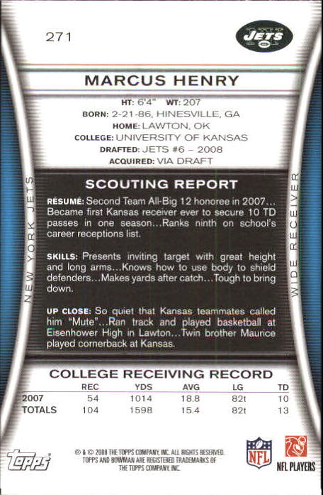 A5003- 2008 Bowman Football Cards 251-275 +Inserts -You Pick- 15+ FREE US SHIP - Picture 43 of 374