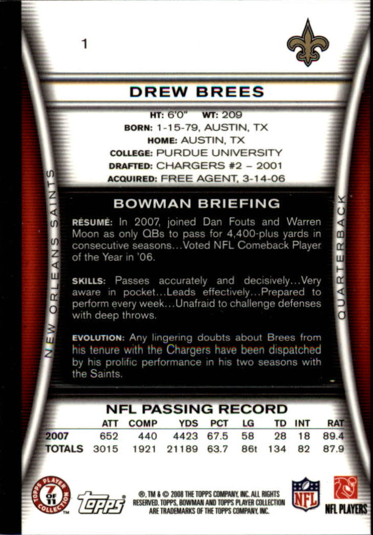 A5003- 2008 Bowman Football Cards 251-275 +Inserts -You Pick- 15+ FREE US SHIP - Picture 83 of 374