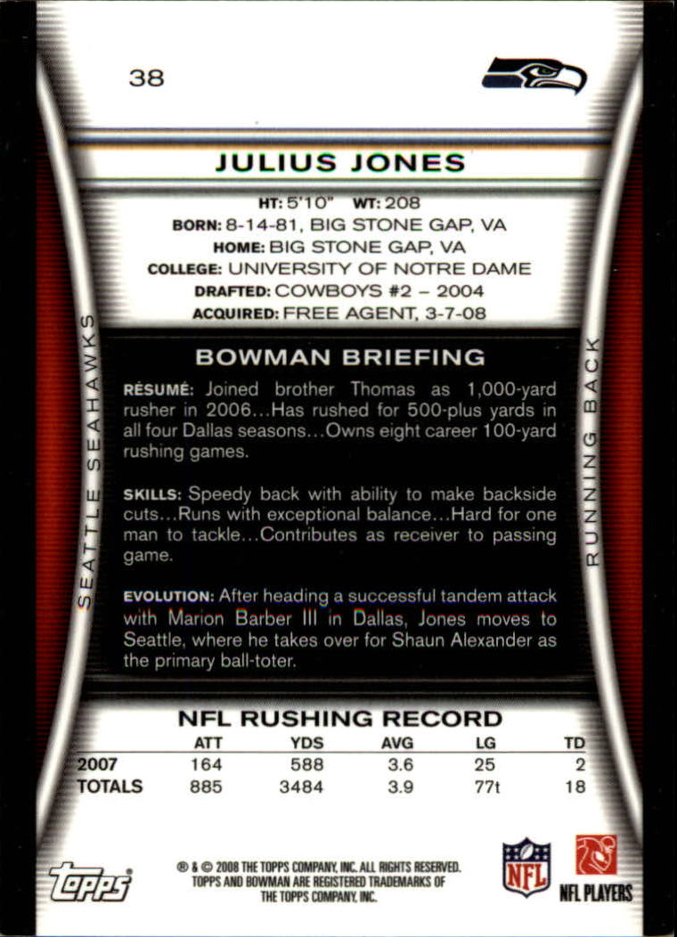 A5003- 2008 Bowman Football Cards 251-275 +Inserts -You Pick- 15+ FREE US SHIP - Picture 121 of 374