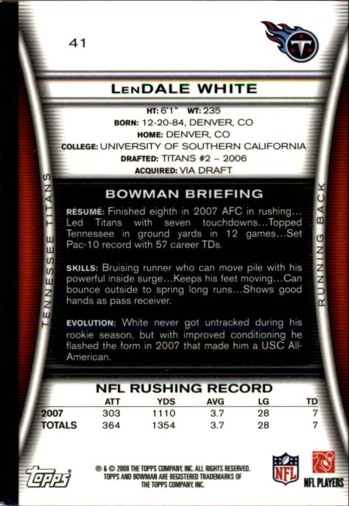 A5003- 2008 Bowman Football Cards 251-275 +Inserts -You Pick- 15+ FREE US SHIP - Picture 125 of 374
