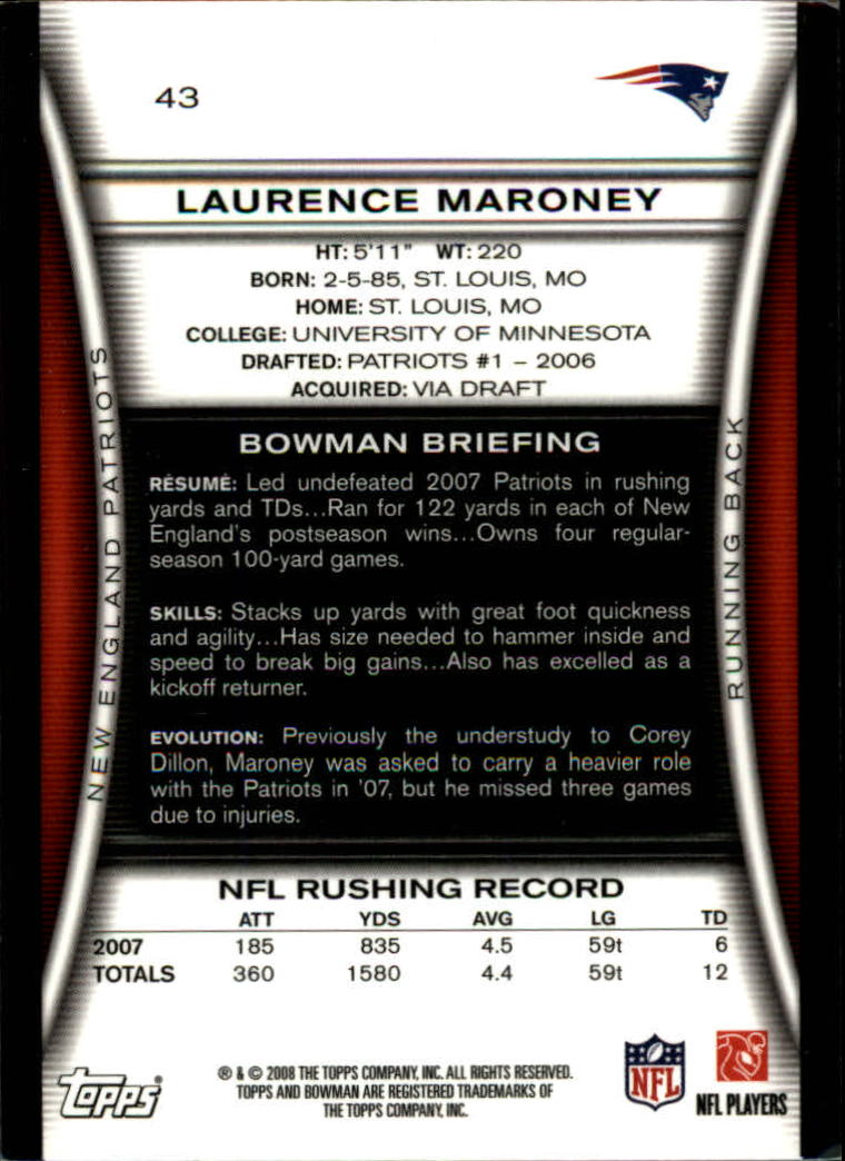 A5003- 2008 Bowman Football Cards 251-275 +Inserts -You Pick- 15+ FREE US SHIP - Picture 129 of 374
