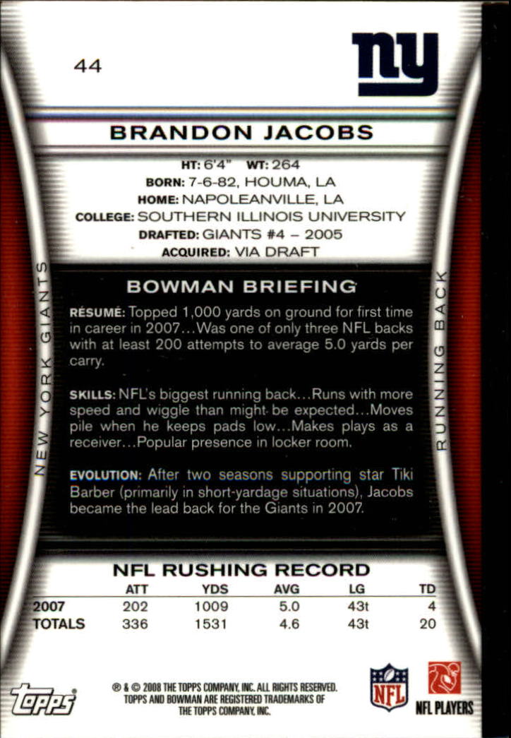 A5003- 2008 Bowman Football Cards 251-275 +Inserts -You Pick- 15+ FREE US SHIP - Picture 131 of 374