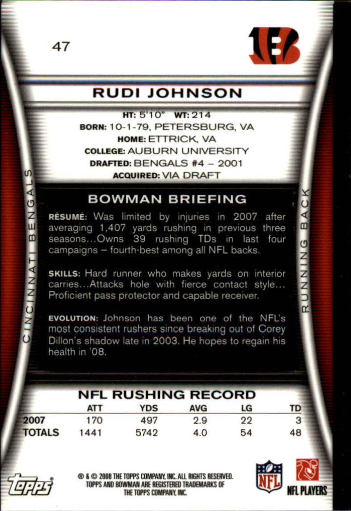 A5003- 2008 Bowman Football Cards 251-275 +Inserts -You Pick- 15+ FREE US SHIP - Picture 137 of 374