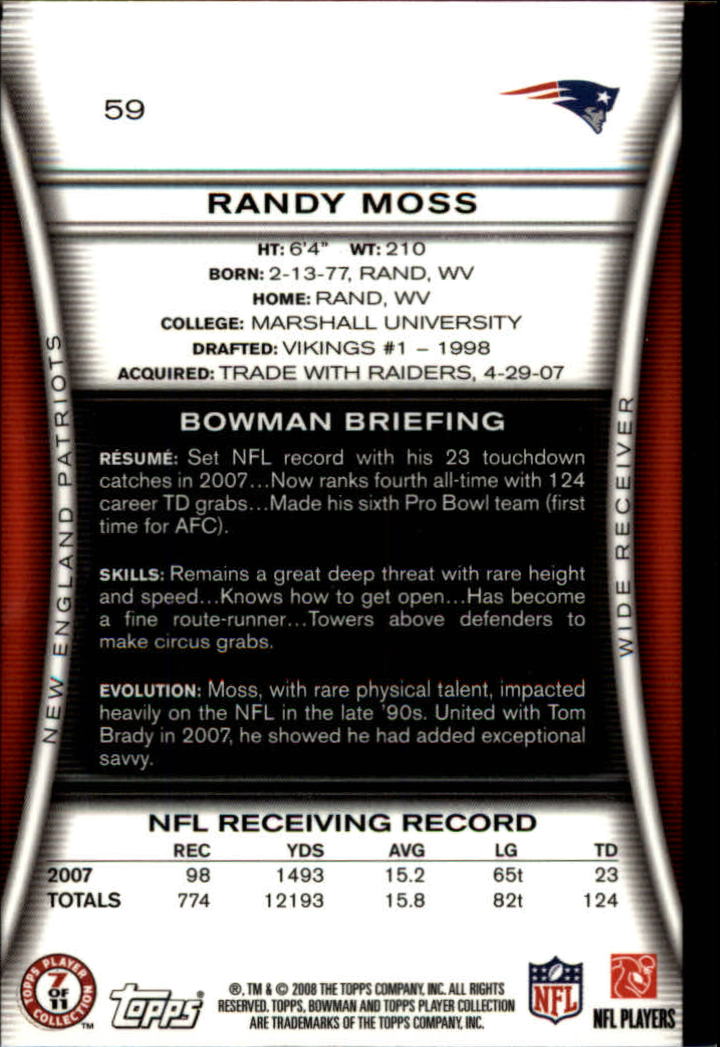 A5003- 2008 Bowman Football Cards 251-275 +Inserts -You Pick- 15+ FREE US SHIP - Picture 160 of 374