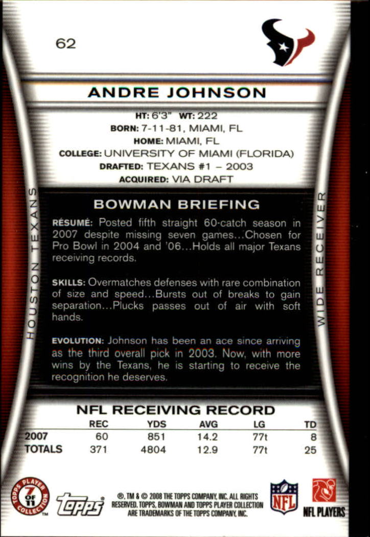 A5003- 2008 Bowman Football Cards 251-275 +Inserts -You Pick- 15+ FREE US SHIP - Picture 164 of 374