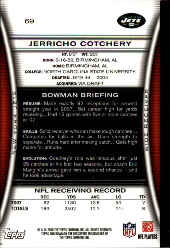 A5003- 2008 Bowman Football Cards 251-275 +Inserts -You Pick- 15+ FREE US SHIP - Picture 176 of 374