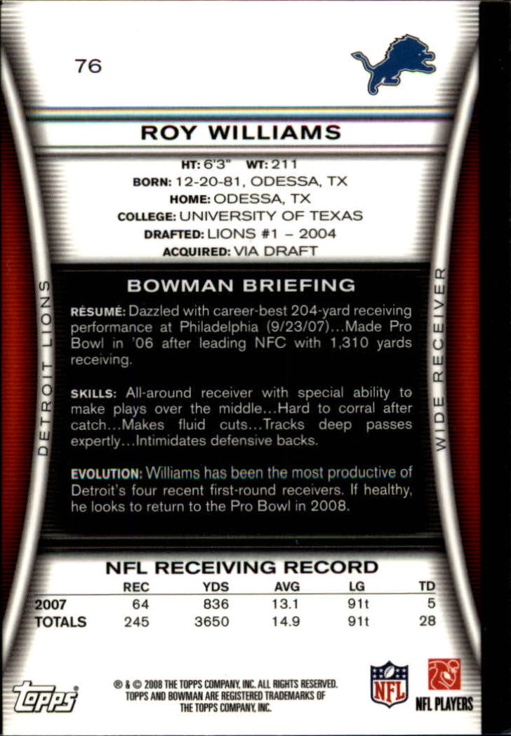 A5003- 2008 Bowman Football Cards 251-275 +Inserts -You Pick- 15+ FREE US SHIP - Picture 182 of 374