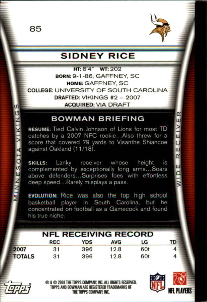 A5003- 2008 Bowman Football Cards 251-275 +Inserts -You Pick- 15+ FREE US SHIP - Picture 195 of 374