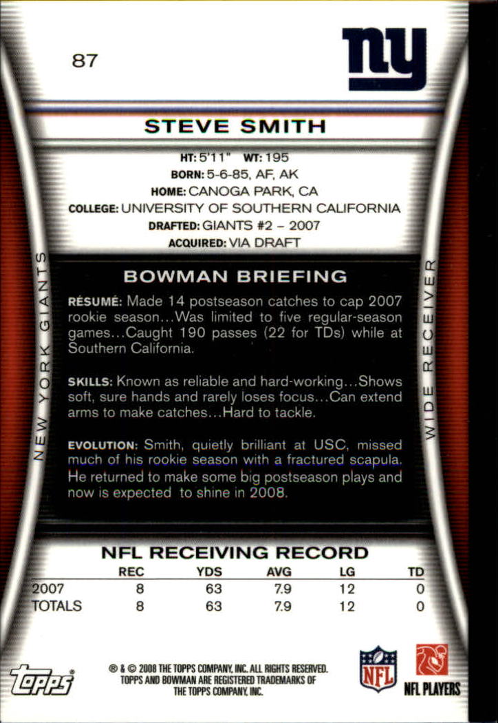 A5003- 2008 Bowman Football Cards 251-275 +Inserts -You Pick- 15+ FREE US SHIP - Picture 197 of 374