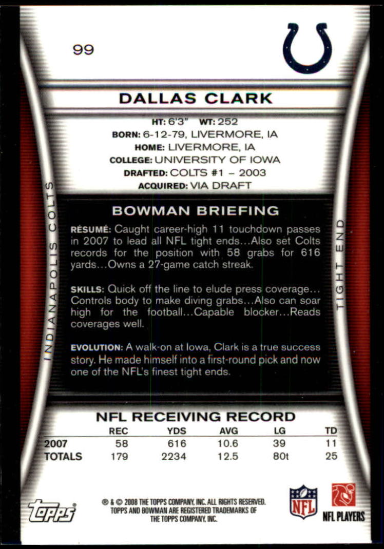 A5003- 2008 Bowman Football Cards 251-275 +Inserts -You Pick- 15+ FREE US SHIP - Picture 217 of 374